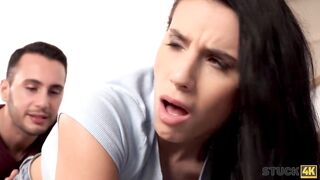 STUCK4K. Guy realizes that luck is when he fucks roomie with big boobs