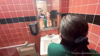 Hailey Rose Creampied By Her Bf In Public Toilet