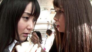 Japanese Lesbian Yumika Saeki Seducing Student Sayo Arimoto On Bus VRTM-090