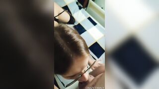 Fucked nerdy girl in stockings Lily Slutty and cum in her pussy (pov)