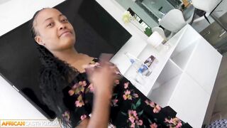 Big Booty Black Girl Surprised By Big Dick Producer - African Casting