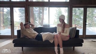Keeping my sister's bff warm with my dick in a snowy cabin