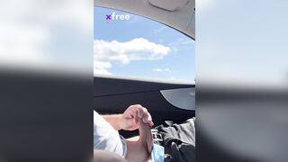 Sexy stranger sucks dick in a car in a public parking lot! - @oslo's Sex Reel