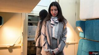 The guilty train conductor offered a premium service to the passenger - Anal and Cumwalk