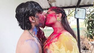 Hot Indian Desi Couple Holi Special Romance