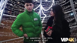 VIP4K. Her dream gift was to put her tight pussy on a huge stick