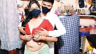 Husband and wife fucked in hard positions on Holi day