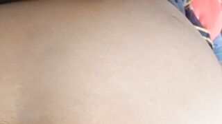 Neighbor Bali aunty took out milk on the land and took in her mouth.