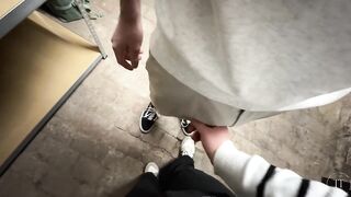 Apartment viewing escalates part 2 - Landlord's dick sucked dry in the basement