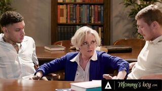 MOMMY'S BOY - Librarian MILF Dee Williams Caught Students Jerking Off Gets ROUGH DPed In Public