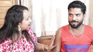 Indian Desi Bhabhi helped man in making his penis erect