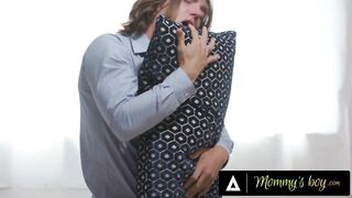 MOMMY'S BOY - Perv Teen Caught Masturbating Is REVERSE GANGBANGED By Busty Stepmoms -THE FUCKET LIST