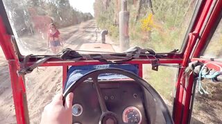 KATALUNA- A farmer fucks me in his tractor to help him out