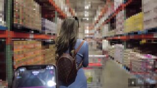 Remote vibe teasing walk! Pussy juice gushing, creampie climax