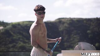 Laura Bentley Blonde MILF Cant Resist Pool Boys Cock - Milfy