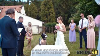 BRIDE4K. Blonde bride with natural tits enjoyed a good fuck on her kinky wedding