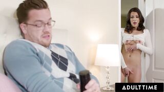 ADULT TIME - PAWG Natalie Brooks Spies On Stepdad Fucking Pocket Pussy & Joins Him For Taboo Hookup!