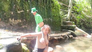 Little goblin finds a girl lost in the woods and instead of helping her out he gives her a delicious fuck in the middle of the river.