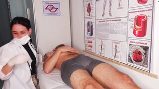 Erection in front of the nurse