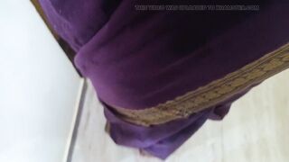 Housewife works at home with stepsister and her husband