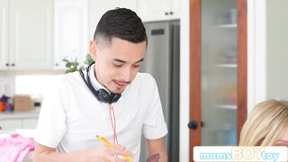 Busty Blonde Danielle Renae Uses her Stepson as her Assistant & Orders Him to Lick Her Pussy S4:E3