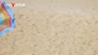 Beach Voyeur. Teen couple risky public beach fuck