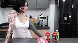 TRIO WITH MY STEPSISTER AND THE BUILDING ENGINEER ON THEIR FIRST DAY OF WORK