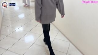 Public Risky Sex in the Toilet. Helped a Slut Get Fucked and Cum on Her Ass