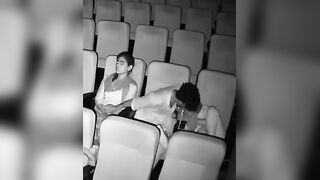 Threesome Romance In Theatre Caught In Night Vision