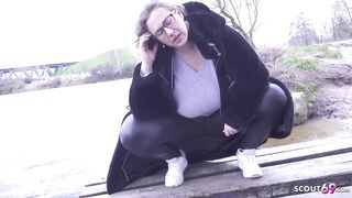 GERMAN SCOUT - Big natural Tits BBW Mature Kathy Deep Pickup for Casting Fuck