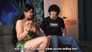 Big-breasted stepmother catches stepson masturbating and teaches him a lesson