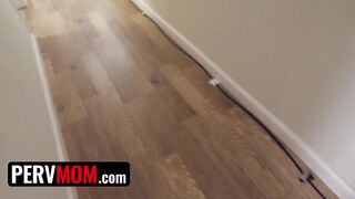 Big Assed Latina Stepmom Caught Stepson Staring At Her Booty While She Clean The House - PervMom