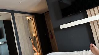 Step Mom Shocked When Step Son Cums on Her Face in Hotel Share Bed!