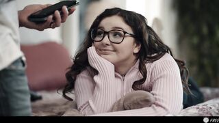 Stepdaughter Freeze Fucked - 18 Year Old Chubby Leana Lovings Gets Cum In Mouth From Stepdad