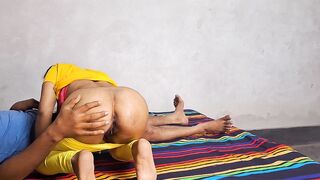 Stepbrother is playing with his cock, Lily is hot and helping him