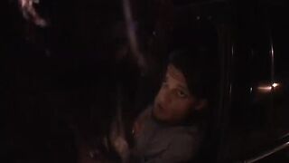 Petite whore blows him by the garages