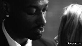 Busty brunette cums on black cock ????