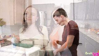 Two young brunettes seduce a guy into a group sex ????