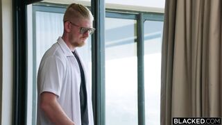 The beauty is eager to taste two black cocks at onceEve SweetBLACKED ????