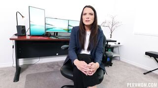 Hot milf with a gorgeous body was very excited and wanted to fuck, so she went to her stepsons room and began to seduce him ????