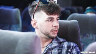 Before the bus ride, the guy had a fight with his girlfriend, and the hottie sitting next to him decided to take advantage of the opportunity ????