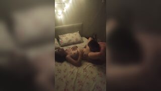 She came while I was vacuuming the house, licked my wet pussy, and shoved her cock inside.