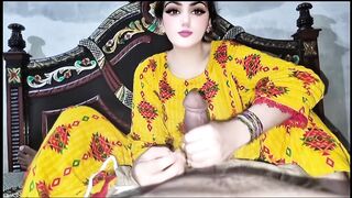Hot Iranian Girl in Tight Yellow Salwar Kameez Massive Boobs Titfuck And Hard Cock Play Real Homemade