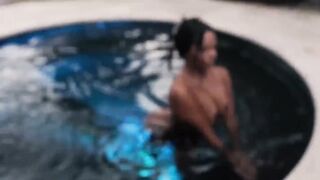 Poolside Latina Anal Squirt -