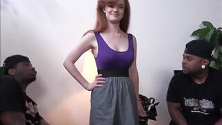 Redhead Takes Ir Threeway And Creampie For An Internship