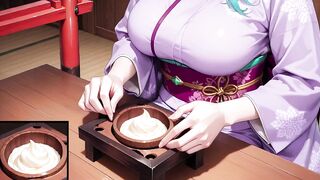 Purple Kimono Goddess! Can't Handle the Wetness Under the Red Torii Gate