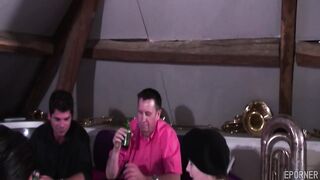 Brunette Bitch Filled With Cocks