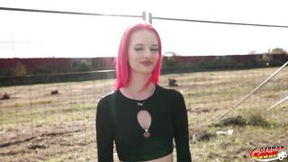 GS First Time Porn Casting For Skinny Redhead Teen 18