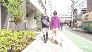 Cute Japanese College Girl In Threesome. Small Tits With Swimsuit Marks