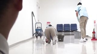 NHDTC 104 [Uncensored Leaked] Bukkake Sexual Harassment Of Glasses Wearing Busty Wife Cleaning The Office